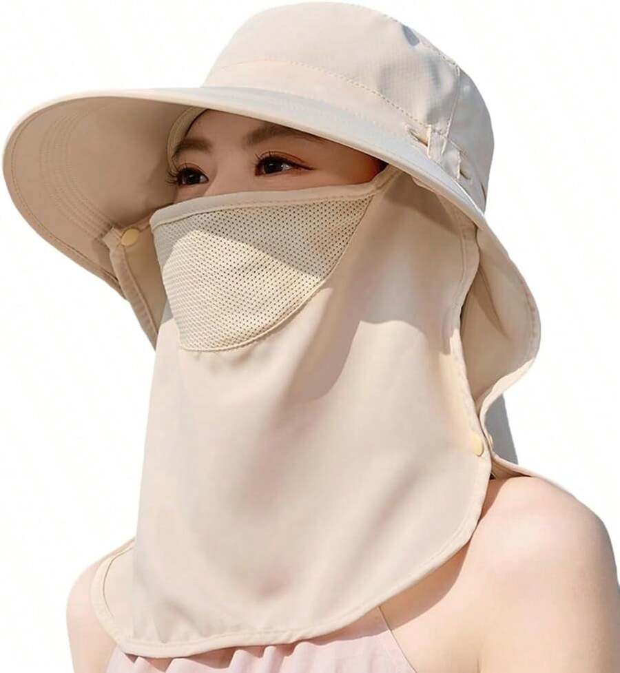 Women Wide Brim Sun Hat With F - Fishing Mask Sun Protection recensie en prijs